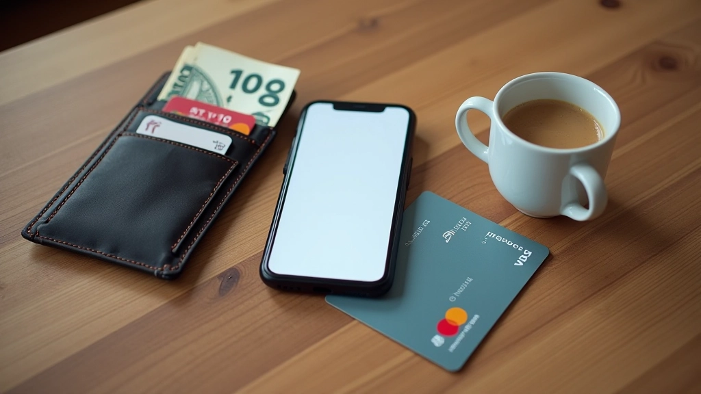 Portefeuille contenant espèces et cartes bancaires pour comparaison de méthodes de suivi